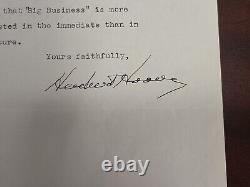 Signed Herbert Hoover Letter. Date Of 1938. Related Content For Winthrop Aldrich