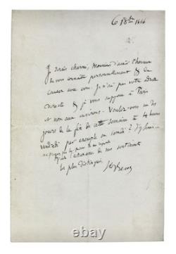 Signed autograph letter by Charles-Augustin Sainte-Beuve, October 6, 1866
