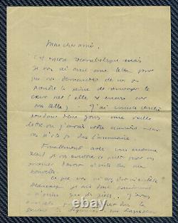 Signed autograph letter from Jean ANOUILH, playwright 1934.