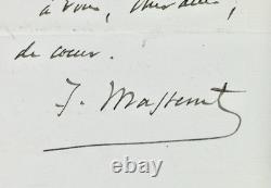 Signed autograph letter from Jules Massenet to Mr. Carrand, Villa Medici music