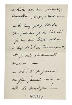 Signed autograph letter from Jules Massenet to Mr. Carrand, Villa Medici music
