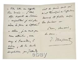 Signed autograph letter from Jules Massenet to Mr. Carrand, Villa Medici music