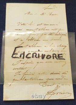 Signed autograph letter from Louis Français Painter and Engraver