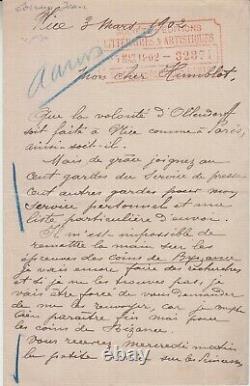 Signed autograph letter from the writer Jean LORRAIN to Alfred HUMBLOT March 1902