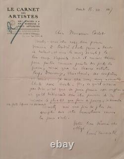 Signed autographed letter from Louis Vauxcelles of 1917