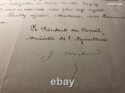 Signed letter from Jules Meline, President of the Council in 1897