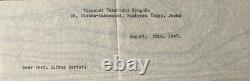 Signed letter from Viscount Takatoshi Kyogoku addressed to Alfred Cortot - 1947