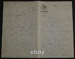 Stanislas RZEWUSKI, Author - Autographed Eulogistic Letter Signed, Paris, 1904.