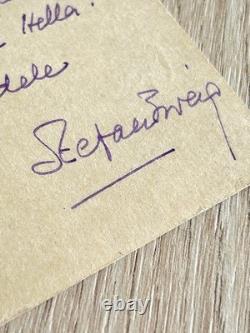 Stefan ZWEIG Signed Autographed Letter Exile Card in London 1934