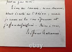 Stéphane Mallarme Signed Autograph Letter To Ernest D'hervilly