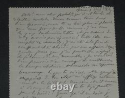 Sully PRUDHOMME AUTOGRAPH LETTER SIGNED TO Georges LAFENESTRE 1903