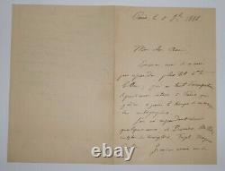 THEUNISSEN Corneille SIGNED AUTOGRAPH LETTER, PARIS, NOVEMBER 1888