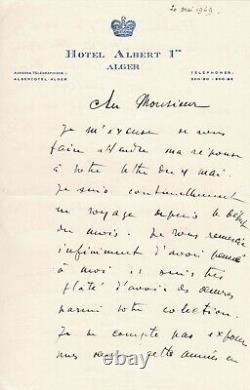THE PHO Signed Autograph Letter. The painter exhibits in South America. 1949