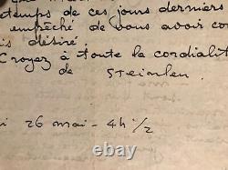 T. A. Steinlen Painter Engraver Autograph Letter Signed To Romeo Dumoulin