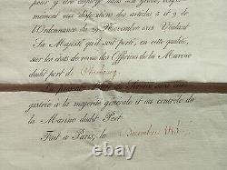 The Autographed Letter Signed by Louis XVIII Marine Service Letter from the Minister 1815