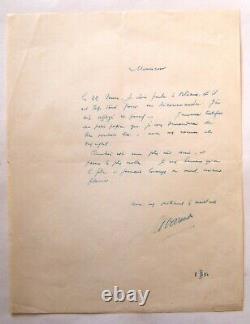 The Varende Jean De Lettre Signed Revealing Uncertainties About A Speech