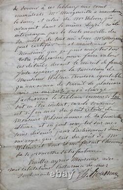 Théodore ROUSSEAU Autographed Signed Letter