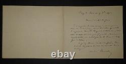 Theuriet André Letter Autography Signed, Bourg La Queen 1892