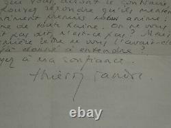 Thierry Sandre signed autograph letter and The Honeysuckle Goncourt Prize 2 P