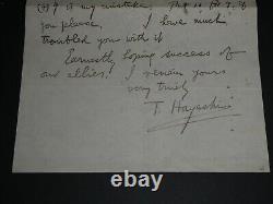 Tsuruishi Hayashi, Signed Autographed Letter, Mathematician, 1916, Japan