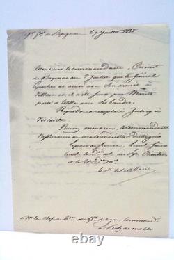 Two autograph letters signed by Count de Castellane, Perpignan, 1838