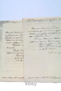 Two autograph letters signed by Count de Castellane, Perpignan, 1838