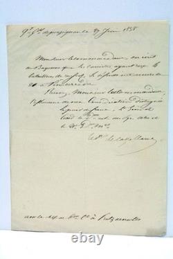 Two autograph letters signed by Count de Castellane, Perpignan, 1838