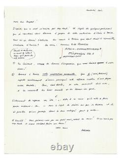 Unica ZÜRN Hans BELLMER / Autographed Letter / Suicide / Psychiatry