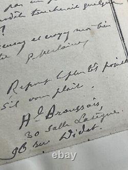 Unpublished Signed Letter Paul Verlaine To The Painter Aman-jean Portrait Sept 1892 #2