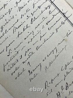 Unpublished Signed Letter Paul Verlaine To The Painter Aman-jean Portrait Sept 1892 #2