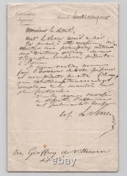 Urbain Le Verrier Signed autograph letter European telegraphs 1865