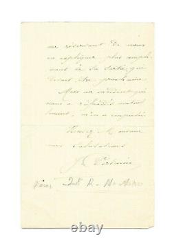 Verlaine Jeanne Verlaine / Signed Autograph Letter / Vanier / Parallelment