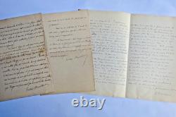 Victor Brochard 3 beautiful signed autograph letters