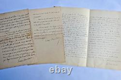 Victor Brochard 3 beautiful signed autograph letters