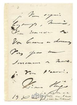 Victor Hugo / Autograph Letter Signed / Reflexion Introspective