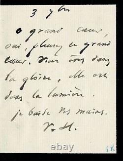 Victor Hugo Autograph Letter Signed To George Sand. The Death Of Adele Foucher