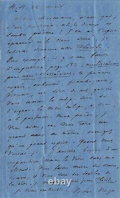 Victor Hugo Autograph Letter Signed To Théodore De Banville. April 1870
