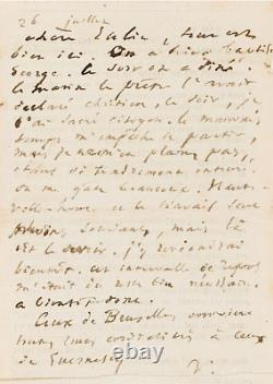 Victor Hugo Signed Autograph Letter To J. Chenay. George's Baptism. 1867