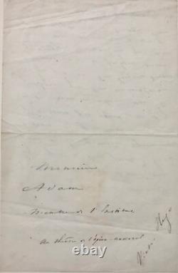 Victor Hugo autograph signed letter concerning Gastibelza, 1847