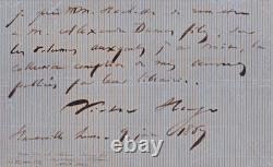 Victor Hugo signed autograph letter to Alexandre Dumas fils Hachette