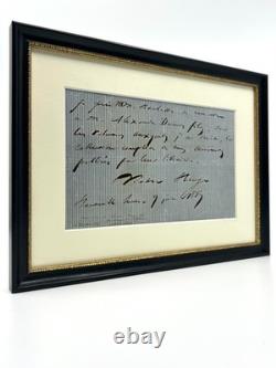 Victor Hugo signed autograph letter to Alexandre Dumas fils Hachette