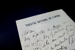 Vidal Paul Autographic Letter Signed, Operation's National Thetre