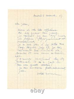 Violette LEDUC / Signed Autograph Letter / Her Friendship with Simone de Beauvoir