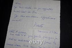 Violette Leduc Autograph Letter of 2 Signed Pages to Adriana Salem, 1965