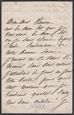 Virginia Dejazet Signed Autograph Letter To Eugène Pierron