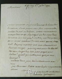 Voltaire Autograph Letter Signed Rare 1771