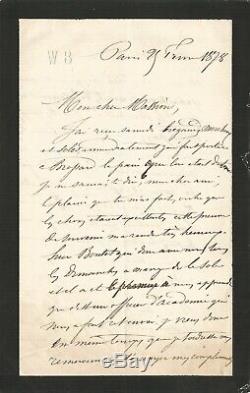 William Bouguereau Autograph Letter Signed. World Expo And Painting