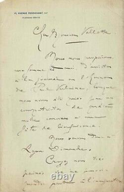 Xavier PRIVAS Autographed Letter Signed. The Bust and Memories of VERLAINE