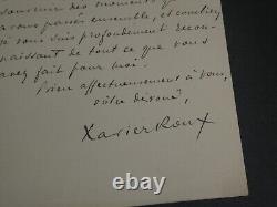 Xavier ROUX SIGNED AUTOGRAPH LETTER