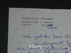 Yohanan Boehm - Autographed Letter and Dedicated Photo, in Jerusalem 1984